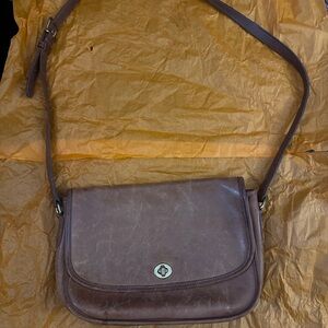 Coach Embossed Leather Bag in Rich Brown